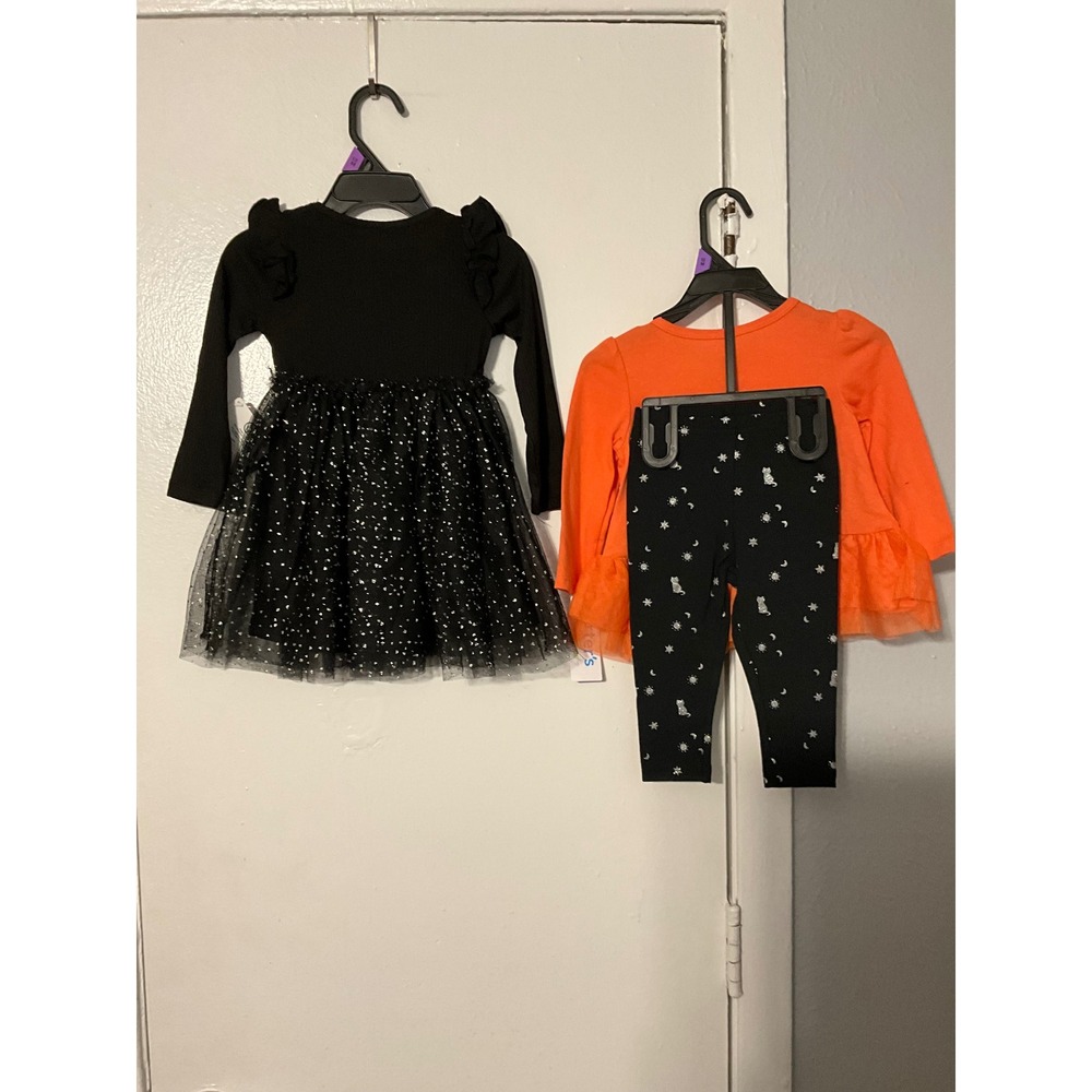NWT Baby Girl Halloween Outfit Lot 12M Black Cat Tutu Dress & Carters 2pc Set - Picture 6 of 6